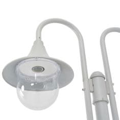 Greatstore Zahradní sloupová lampa 2 ramena E27 220 cm hliník bílá