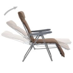 Greatstore Skládací zahradní židle s poduškami 2 ks hnědé