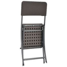Greatstore Skládací zahradní židle 4 ks HDPE a ocel hnědé