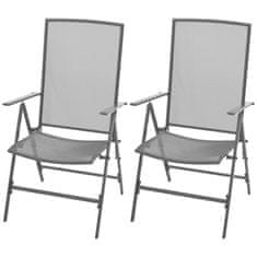 Vidaxl VidaXL zahradní stohovatelné židle, 2 ks, ocel, šedá