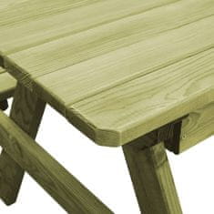 Vidaxl Piknikový stůl s lavicemi 90 x 90 x 58 cm impregnovaná borovice