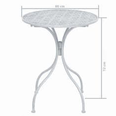 Vidaxl 3dílný bistro set ocelový šedobílý