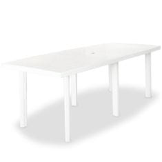 Greatstore Zahradní stůl bílý 210 x 96 x 72 cm plast