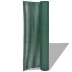 Greatstore Oboustranný zahradní plot PVC 90 x 500 cm zelený