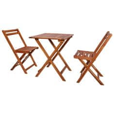 Greatstore 3dílný skládací bistro set masivní akáciové dřevo