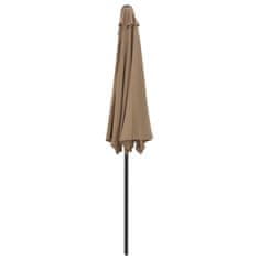 Greatstore Slunečník na balkon hliníková tyč taupe 270 x 135 cm půlkruh