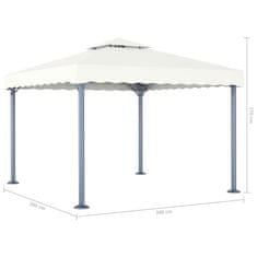 Greatstore Altán 300 x 300 cm krémový hliník