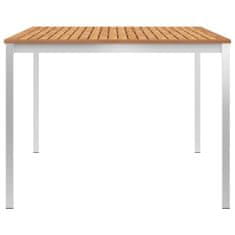 Greatstore Zahradní jídelní stůl 200x100x75cm masivní teak a nerezová ocel