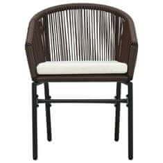 Greatstore 3dílný bistro set s poduškami PVC ratan hnědý