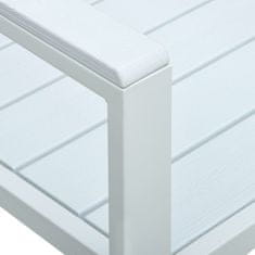 Greatstore Zahradní lavice 120 cm HDPE bílá dřevěný vzhled