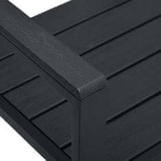 Greatstore Zahradní lavice 120 cm HDPE černá dřevěný vzhled
