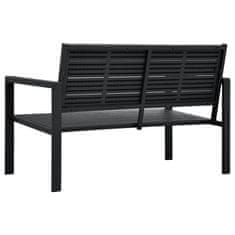 Greatstore Zahradní lavice 120 cm HDPE černá dřevěný vzhled