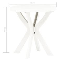 Vidaxl Bistro stolek bílý Ø 70 cm plast