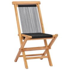 Greatstore Skládací zahradní židle 2 ks masivní teakové dřevo a provázky
