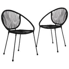 Vidaxl 3dílný bistro set PVC ratan černý