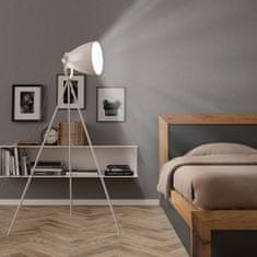 Greatstore Třínohá stojací lampa kov bílá E27