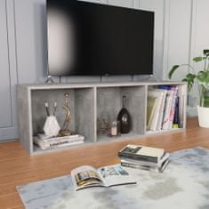 Vidaxl Knihovna / TV skříňka betonově šedá 36x30x114 cm dřevotříska