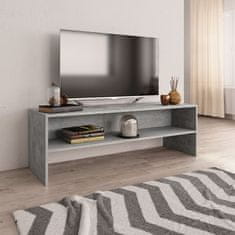 Greatstore TV stolek šedý 120 x 40 x 40 cm dřevotříska