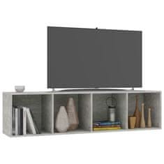 Vidaxl Knihovna/TV skříň betonově šedá 36 x 30 x 143 cm dřevotříska