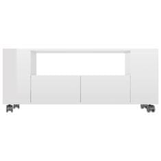 Greatstore TV stolek bílý s vysokým leskem 120 x 35 x 43 cm dřevotříska