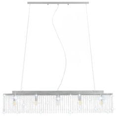 Greatstore Stropní lampa s křišťálovými korálky stříbrná 104 cm E14