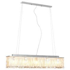 Greatstore Stropní lampa s křišťálovými korálky stříbrná 104 cm E14