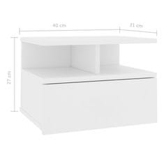 Greatstore Nástěnný noční stolek bílý 40 x 31 x 27 cm dřevotříska