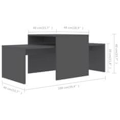 Greatstore Set konferenčních stolků šedý 100 x 48 x 40 cm dřevotříska