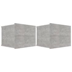 Greatstore Noční stolky 2 ks betonově šedé 40 x 30 x 30 cm dřevotříska