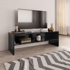 Greatstore TV stolek černý s vysokým leskem 120 x 40 x 40 cm dřevotříska