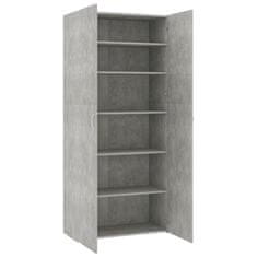 Greatstore Botník betonově šedý 80 x 35,5 x 180 cm dřevotříska