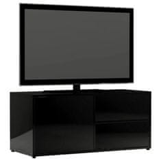 Greatstore TV stolek černý s vysokým leskem 80 x 34 x 36 cm dřevotříska