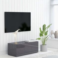 Greatstore TV stolek šedý s vysokým leskem 80 x 34 x 30 cm dřevotříska