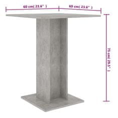 Greatstore Bistro stolek betonově šedý 60 x 60 x 75 cm dřevotříska