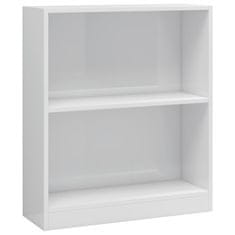 Greatstore Knihovna bílá s vysokým leskem 60 x 24 x 74,5 cm dřevotříska