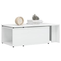 Greatstore Konferenční stolek bílý vysoký lesk 150x50x35 cm dřevotříska