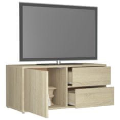 Greatstore TV stolek dub sonoma 80 x 34 x 36 cm dřevotříska