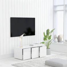 Greatstore TV stolek bílý 80 x 34 x 30 cm dřevotříska