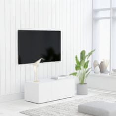 Greatstore TV stolek bílý 80 x 34 x 30 cm dřevotříska