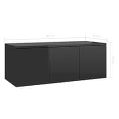 Greatstore TV stolek černý s vysokým leskem 80 x 34 x 30 cm dřevotříska