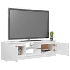 Greatstore TV skříňka s LED osvětlením bílá s vysokým leskem 120x30x35,5cm