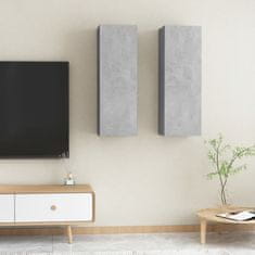 Greatstore TV stolky 2 ks betonově šedé 30,5 x 30 x 90 cm dřevotříska