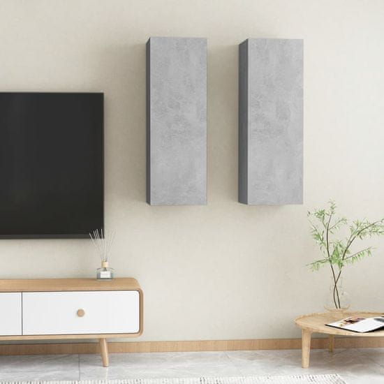 Vidaxl TV stolky 2 ks betonově šedé 30,5 x 30 x 90 cm dřevotříska