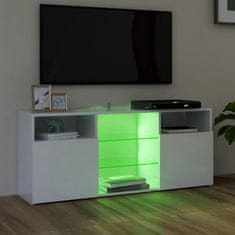 Greatstore TV skříňka s LED osvětlením bílá s vysokým leskem 120x30x50 cm