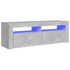 Greatstore TV skříňka s LED osvětlením betonově šedá 120 x 35 x 40 cm