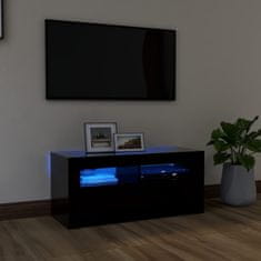 Greatstore TV skříňka s LED osvětlením černá 90 x 35 x 40 cm