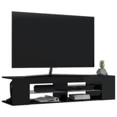 Greatstore TV skříňka s LED osvětlením černá s vysokým leskem 135x39x30 cm