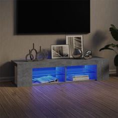 Greatstore TV skříňka s LED osvětlením betonově šedá 135 x 39 x 30 cm