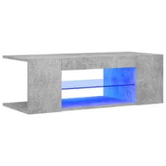 Greatstore TV skříňka s LED osvětlením betonově šedá 90 x 39 x 30 cm