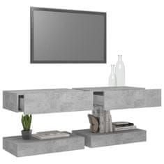 Greatstore TV skříňky s LED osvětlením 2 ks betonově šedé 60 x 35 cm